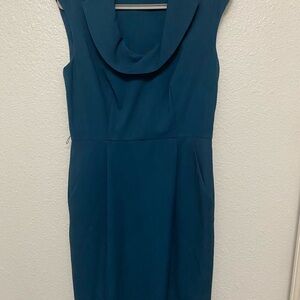 Calvin Klein Blue Sleeveless Cowl Neck Sheath Dress with Pockets